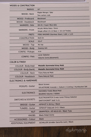 Mayones Duvell DT 6 Gunmetal Gray