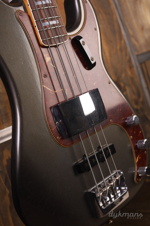 (GERESERVEERD) Fender Custom Shop Limited Edition P-Bass Special Journeyman Relic Charcoal Frost Metallic