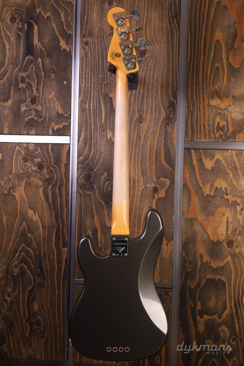 (GERESERVEERD) Fender Custom Shop Limited Edition P-Bass Special Journeyman Relic Charcoal Frost Metallic