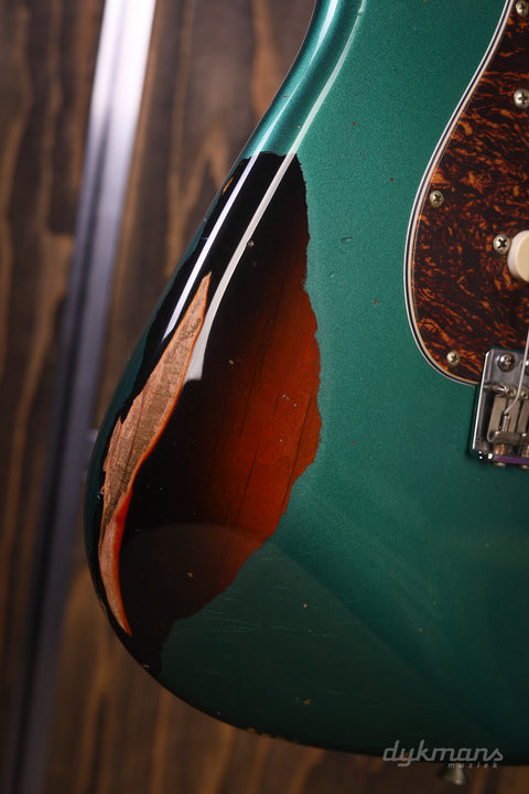 Del-Tone 60's S-Style Sherwood Green Over Sunburst