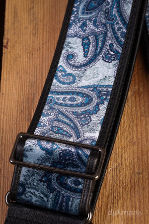 RightOn Guitar Strap Paisley Velvet Blue Talisman