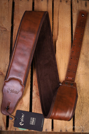 RightOn Guitar Strap Charm 80 Brown Groove