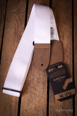 Levy's 5cm Wide Cotton Guitar Strap - White