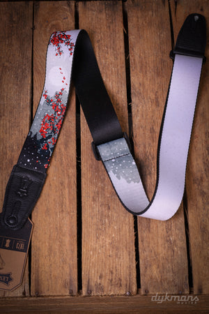 Levy's 2 Inch Polyester Cherry Blossoms Guitar Strap.