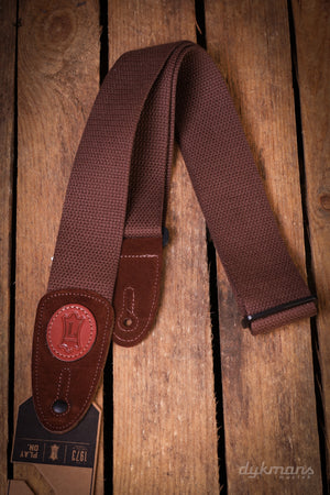 Levy's 5cm Wide Cotton Guitar Strap - Brown