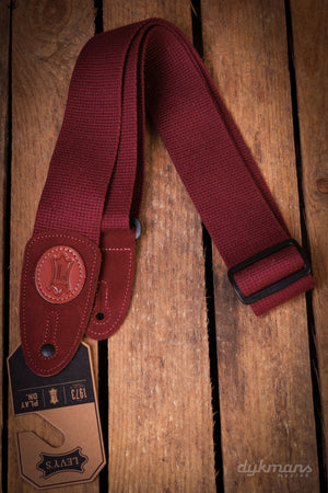 Levy's 2-inch Wide Cotton Guitar Strap - Burgundy