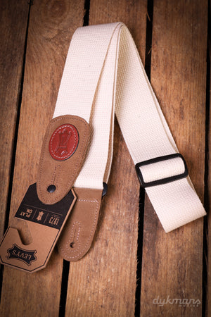 Levy's 5cm Wide Cotton Guitar Strap - Natural