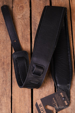 Levy's 8.25 Wide Padded Premium Leather Strap - Black