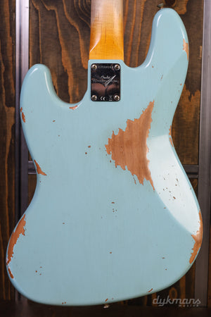 Fender Custom Shop 1961 Jazz Bass Heavy Relic Faded Aged Daphne Blue