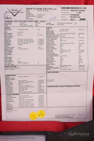 Fender Custom Shop 1959 Stratocaster Aged Ocean Turquoise PRE-ORDER!