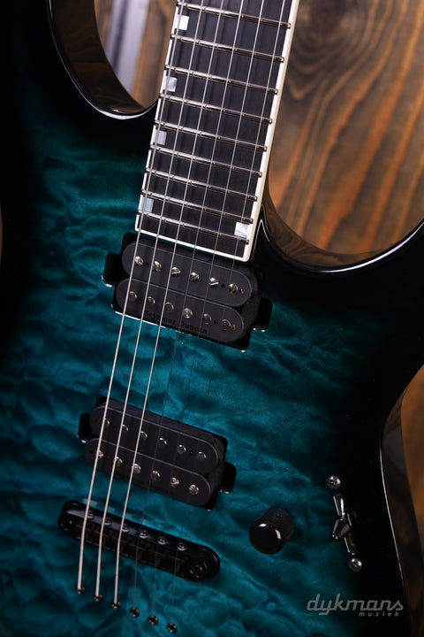 ESP USA M-II Quilted Maple Black Aqua Sunburst