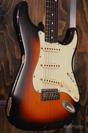 Del-Tone 60s S-Style 3-Tone Sunburst Heavy Aged