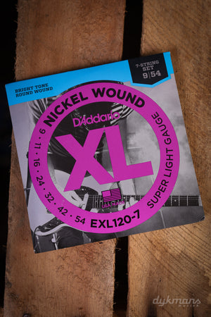 D'addario EXL120-7 Nickel Wound Super Light Gauge 7-String 9-54