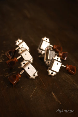 Kluson 3+3 Gibson-style Aged Limited Edition VTR Tuners, Single Line/Single Ring, Nickel